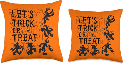Vista 3 de Disney Mickey and Friends Trick or Treat - Almohada naranja para Halloween, 16.0 x 16.0 in, multicolor