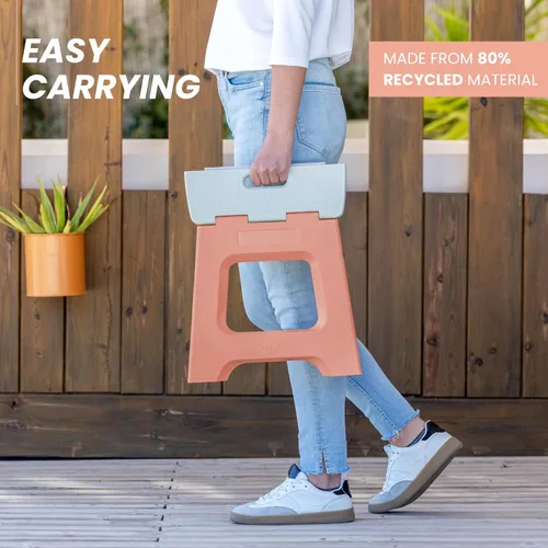 Vista 205 de Vigar Taburete compacto plegable, taburetes de 10-1/2 pulgadas para adultos de hasta 330 libras, taburete ligero, taburete plegable antideslizante