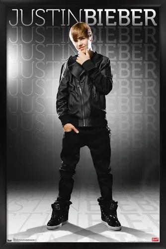 Vista 12 de Trends International Justin Bieber - Póster de pared gris, 14.725 x 22.375 pulgadas, versión enmarcada de madera de granero