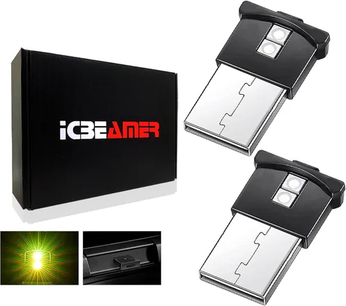 Vista 53 de ICBEAMER Smart USB 1-Paquete (Azul) Luz de Noche LED Automática Plug-in Miniatura para Coche, Van, Pickup, Camión, Interior, Maletero, Iluminación