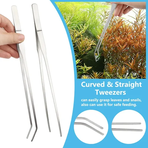 Vista 4 de Herramientas de limpieza de peceras, 6 piezas de herramientas de limpieza de acuario, kit de herramientas de alimentación, limpiador de plantas