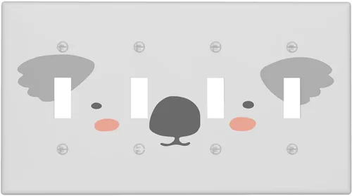 Vista 69 de Lindo Koala - Placa de interruptor de luz de 1 banda, placa de pared basculante individual, placa decorativa eléctrica GFCI para decoración