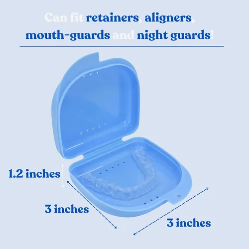 Vista 3 de Estuche de retención con orificios de ventilación - Contenedor de ortodoncia para sujetar retenedores, alineador, protector nocturnoprotector bucal.
