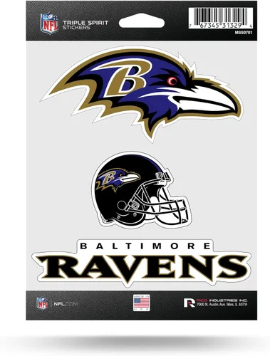 Vista 12 de Rico Industries NFL Football Triple Spirit Stickers Hoja de calcomanías triples