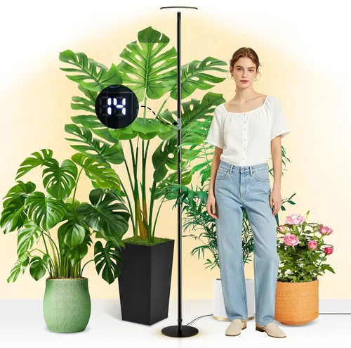 Vista 12 de chiphy 40W Grow Lights Full Spectrum, 1-23H Timer,10 Dimmable Brightness, 22''-69'' Height Adjustable, Minimalist Aluminum Tall Plant Lights for