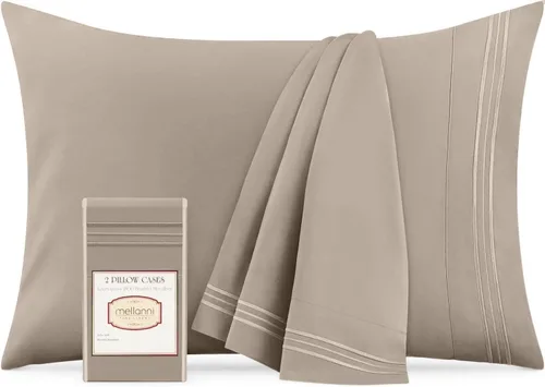 Vista 36 de Mellanni Fundas de almohada de lujo, extrasuaves, refrescantes, fundas de almohada de 2 piezas de la colección Icónica, cierre de sobre