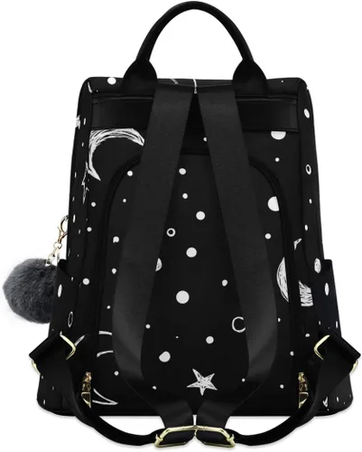 Vista 2 de ALAZA Moon Stars And Clouds the Midnight Sky Mochila con llavero para mujeres y niñas, Multi 02, Viajar