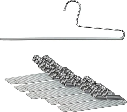 Vista 13 de Mawa by Reston Lloyd - Percha antideslizante para ropa que ahorra espacio con una sola barra para pantalones, estilo KH/1, juego de 30, color rojo