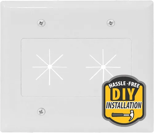 Vista 20 de DATA COMM Electronics 45-0001-BK - Placa empotrable de bajo voltaje de 1 banda, ocultador de cables, gestión de cables en la pared, cubierta