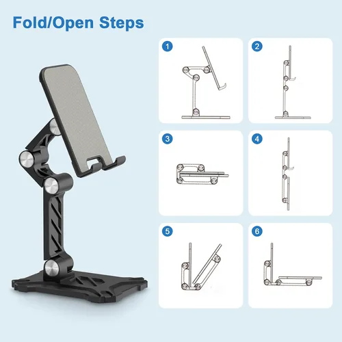 Vista 5 de Soporte de teléfono plegable para Samsung Galaxy S26 S25 Ultra Plus S23 S24 A14 A54 5G A15 A13 A53 S22 S21 FE S20 A03s A23, iPad iPhone 16 15