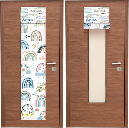 Leinuosen 2 piezas cortinas cubiertas para puerta y ventana de aula, cortinas opacas de bloqueo para puertas de vidrio, cobertura de ventanas,