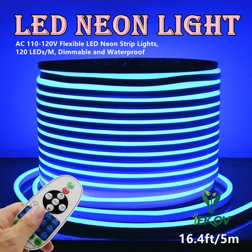 Vista 2 de Tira de luces LED de neón (110 – 120 V, 60 ledes/m, resistente al agua, 5050 SMD, con control remoto)