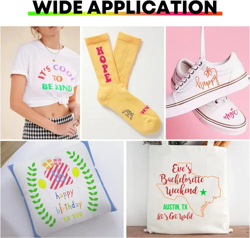 Vista 2 de HTVRONT Rollo de vinilo HTV de transferencia de calor, 12 pulgadas x 20 pies, naranja neón HTV para camisas, vinilo para planchar para todas