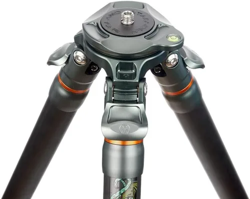 Vista 4 de 3 Legged Thing Legends Mike - Trípode de base de nivelación de fibra de carbono, 3 secciones ajustables para cámara y video con base de nivelación