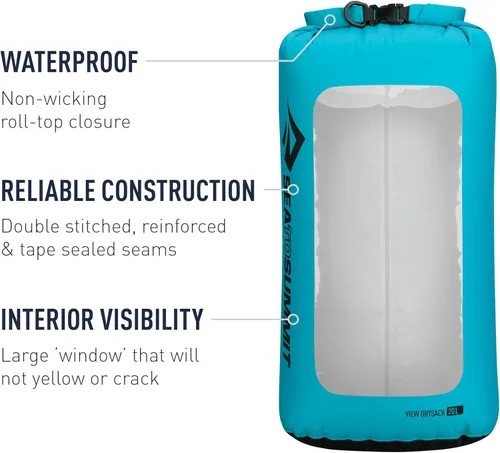 Vista 3 de Sea to Summit View Dry Sack, bolsa seca transparente, 4 litros, verde manzana