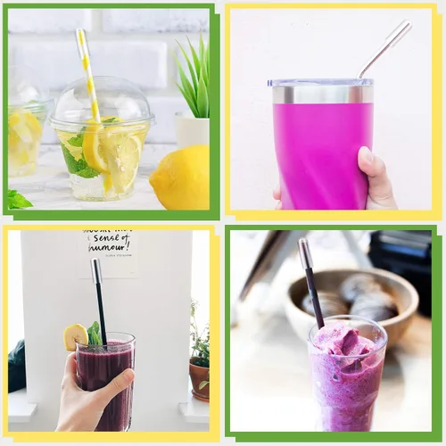 Vista 5 de 10 puntas de vidrio para pajilla, tapas transparentes reutilizables (0.59 pulgadas)