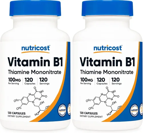 Vista 6 de Nutricost Vitamina B1 (tiamina) 100 mg, 120 cápsulas, sin gluten