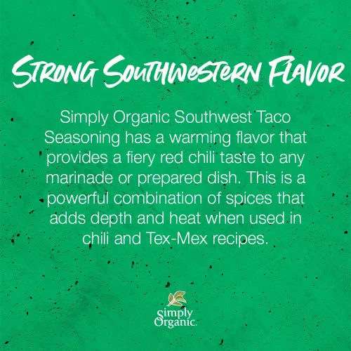 Vista 4 de Simply Organic Southwest - Condimento para tacos, certificado orgánico, 1.13 onzas, paquete de 3