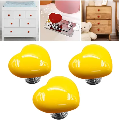 Vista 9 de Love Heart - Botón de inodoro con forma de corazón, botón de repuesto para inodoro, sin necesidad de perforar agujeros, pomos de cajón, decoración