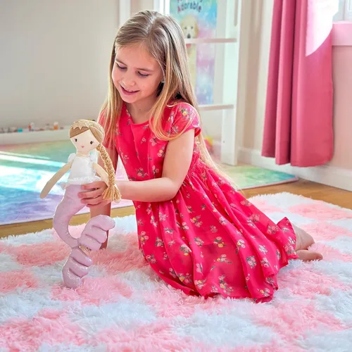 Vista 2 de Muñeca de sirena de peluche - Animal de peluche suave de sirena