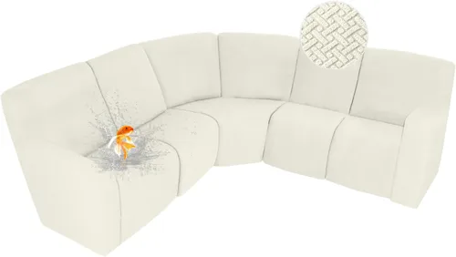 Vista 97 de ALIECOM Fundas 100% impermeables para sofá seccional reclinable, forma de L, elásticas, para esquina, funda para sofá seccional reclinable, lavable