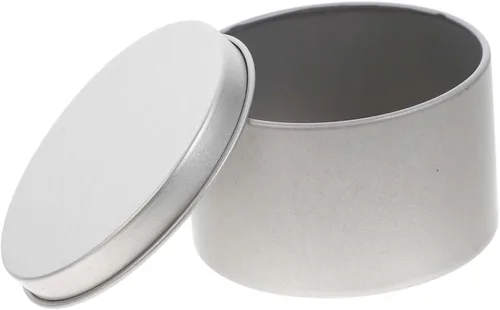 Latas redondas de metal con tapa de rosca, recipientes compactos y elegantes para almacenar velas de alimentos, bálsamos y manualidades