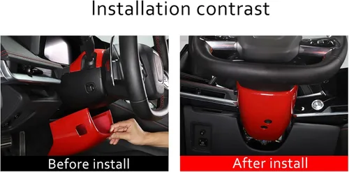 Vista 7 de Cubierta inferior para base de volante compatible con Chevrolet Corvette C8 Stingray 2020-2023 ABS 2 piezas, accesorios de moldura