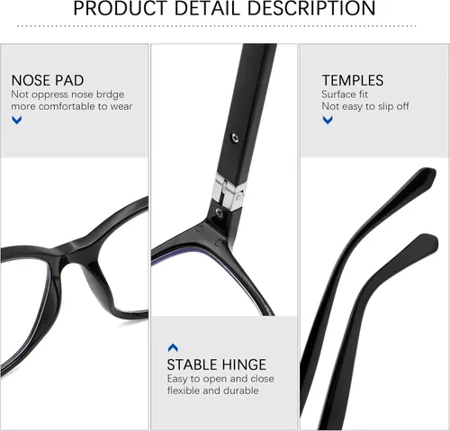 Vista 3 de 3 Pack Progressive Multifocus Reading Glasses Blue Light Blocking Multifocal Readers for Women Men with Spring Hinge