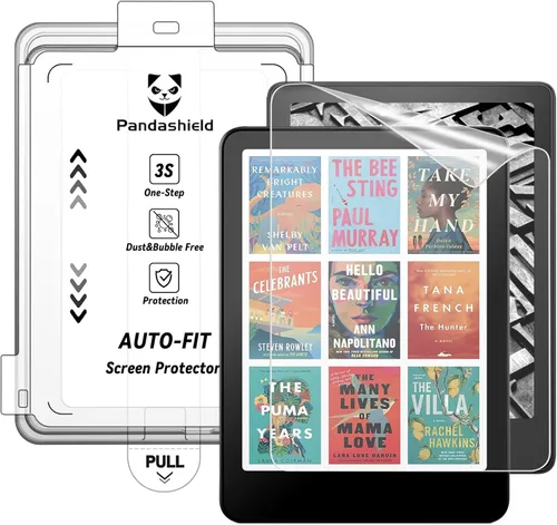 PandaShield Paquete de 2 protectores de pantalla con herramienta de alineación automática para Paperwhite 6 (12ª generación, 7 pulgadas), Colorsoft,