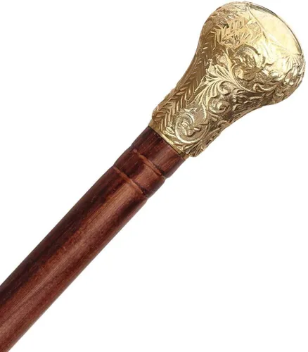 Vista 23 de Ajuny Wooden Walking Stick for Men Women Seniors Lightweight Detachable Handmade Cane with Decorative Brass Handle Unique Gift for Adults