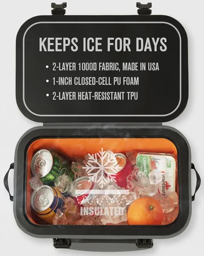 Vista 4 de Magnetic Soft Cooler, Zipperless Soft Sided Cooler Bag for Men & Women, Insulated Backpack Coolers for Tailgating, Beach, Lunch, Picnic, Kayak