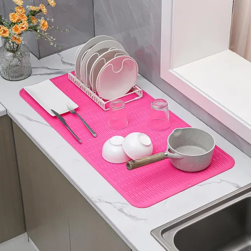 Vista 663 de MicoYang Alfombrilla de Silicona para Secar Platos de Múltiples Usos, Fácil de Limpiar, Ecológica, Alfombrilla de Silicona Resistente al Calor
