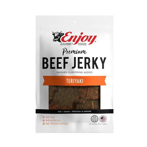 Vista 29 de Enjoy Black Beef Jerky de 16 onzas (paquete de 1) Estilo tradicional Alto en proteínas Bajo en grasa Cero grasa trans Sin conservantes