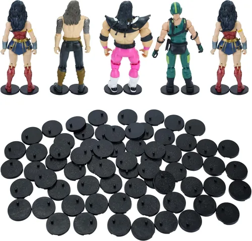 Vista 9 de SIXPOINTS Soporte para figura de acción de 6 pulgadas, base de plástico negro, soporte de soporte de modelo compatible con figuras de juguete 1/12