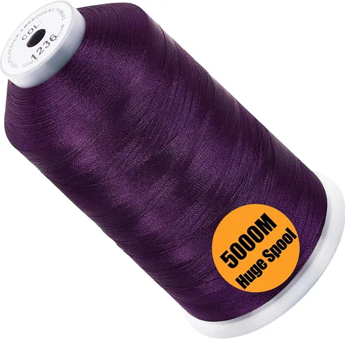 Vista 72 de New Brothread - Bobina única de 5000 m de hilo de poliéster para máquina de bordar 40WT para máquinas comerciales y domésticas - Rojo ámbar