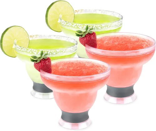 Vista 14 de HOST FREEZE - Vasos de Margarita sin tallo, vasos de cóctel de plástico aislados para bebidas congeladas, vasos enfriadores de doble pared