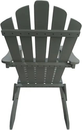 Vista 7 de Foldable Wooden Adirondack Chair for Outdoor and Indoor Use, Comfortable Lounge Design with Wide Seat and Armrests, Oak Finish (Grey + Solid Wood)
