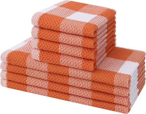 Vista 43 de Mordimy Trapos de cocina a cuadros 100% algodón, 12 x 12 pulgadas, súper suaves y absorbentes, de secado rápido, trapos de cocina para cocina, Beige