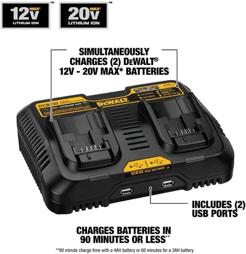 Vista 3 de DEWALT DCB102 estación de carga de 12V