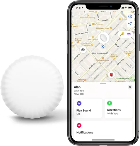 Vista 8 de Localizador de llaves, rastreador de equipaje, etiqueta Bluetooth para rastreador de llaves compatible con Apple Find My Keys con batería