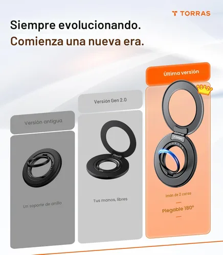 Vista 2 de TORRAS Soporte Magnético de Anillo de Agarre para Teléfono Insignia 2025 con Soporte [Magnético de 2 Lados] [Rotación 360°] Compatible