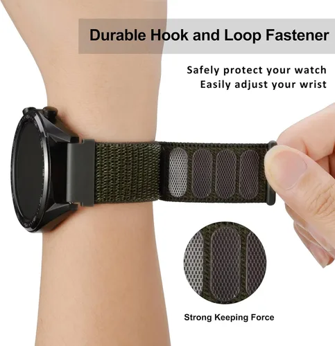 Vista 4 de WOCCI - Correas ajustables de nylon para reloj deportivo con cierre de gancho y bucle, correas de reloj de liberación rápida para hombres y mujeres