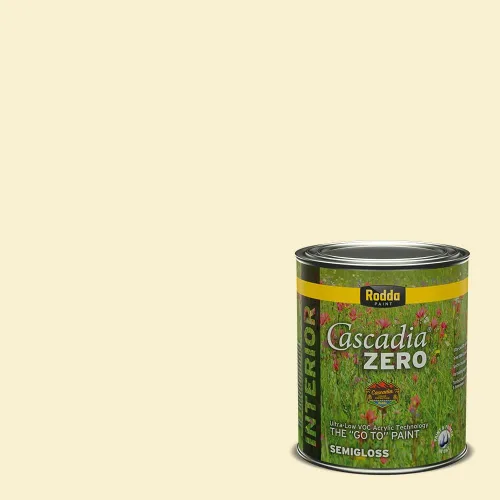 Vista 123 de Rodda Paint CASCADIA ZERO - Pintura e imprimación semibrillante para interiores en uno, cuarto de galón, bizcocho de limón