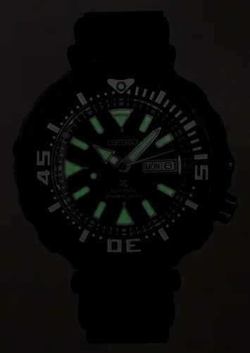 Vista 4 de Seiko Prospex SRPA81K1 - Reloj automático de cerámica negro de 656.2ft con correa de silicona, Blanco, Buceador, movimiento de cuarzo