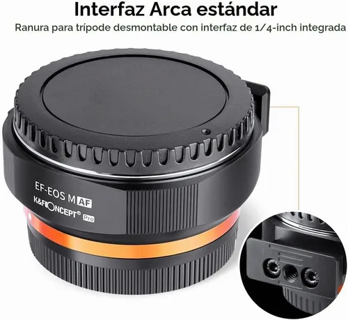 Vista 8 de Adaptador de lente electrónico EF/EF-S a EOS M, anillo adaptador de montaje de lente de enfoque automático K&F Concept compatible con lentes
