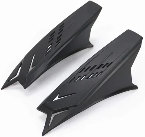 Vista 3 de 1 par de bocinas decorativas estilo punk para cascos de motocicleta, accesorios de automóvil negro brillante