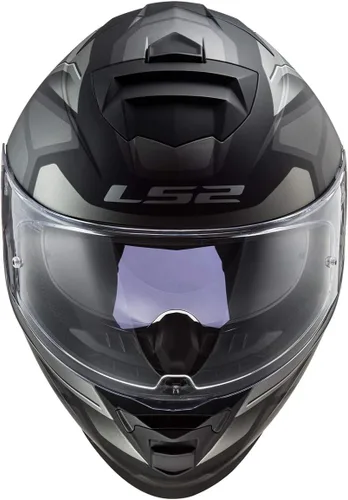 Vista 7 de LS2 Helmets Assault Petra - Casco integral para motocicleta con visera solar (negro mategrafitogris, talla L)