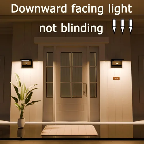 Vista 2 de Lámpara de pared para exteriores, sensor de movimiento, lámpara LED de montaje en pared, moderna lámpara de iluminación exterior de aluminio