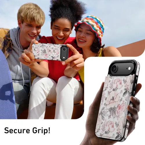 Vista 459 de LETO para iPhone 15 Pro Funda tipo cartera - Tapa tipo folio con patada - Diseños de moda - Tarjetero - Funda protectora para mujeres y niñas - 6.1