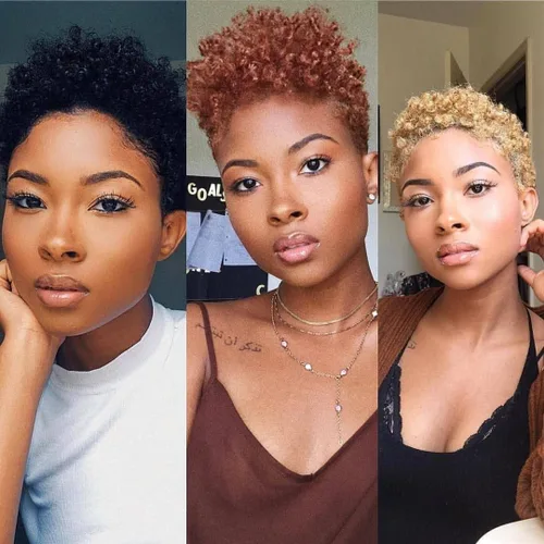 Vista 6 de Pelucas afro rizadas y cortas de cabello humano para mujeres, peluca hecha a máquina completa y esponjosa, peluca de cabello humano con corte Pixie